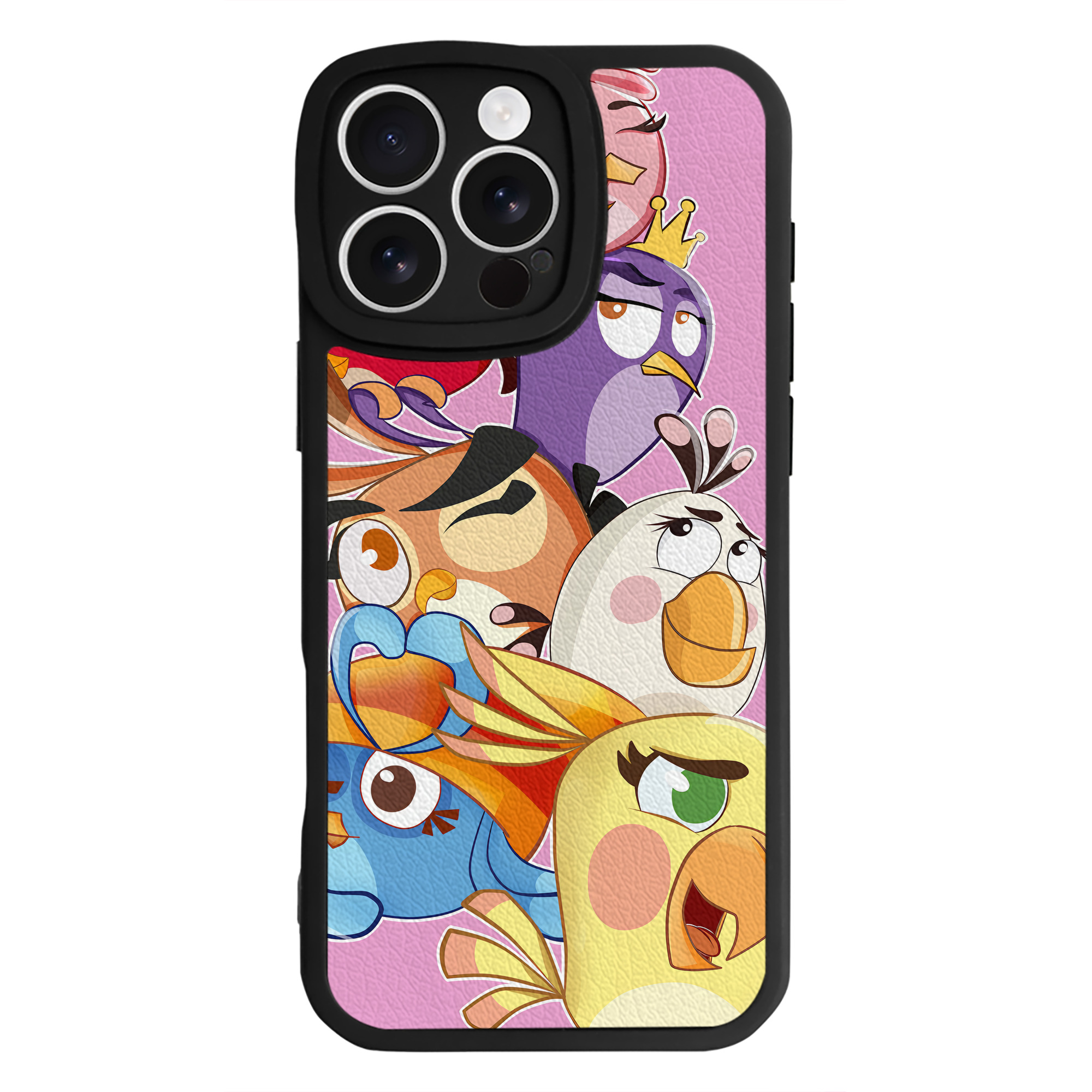 （画像用） Angry Birds アングリーバード 【iPhone 16シリーズ対応】シリコンスマホケース（レザー調） 材質：シリコン